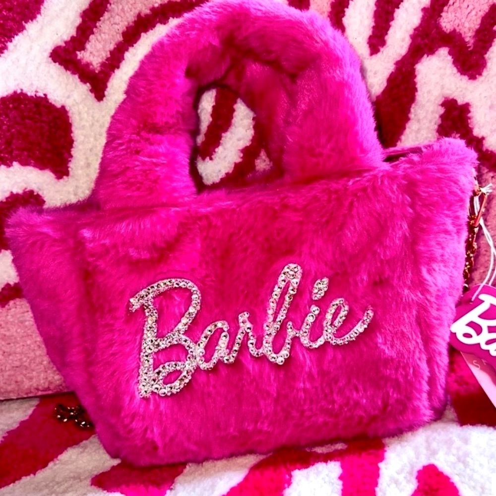 Barbie Skinnydip Faux Fur Custom Bedazzled Tote - Picture 3 of 8